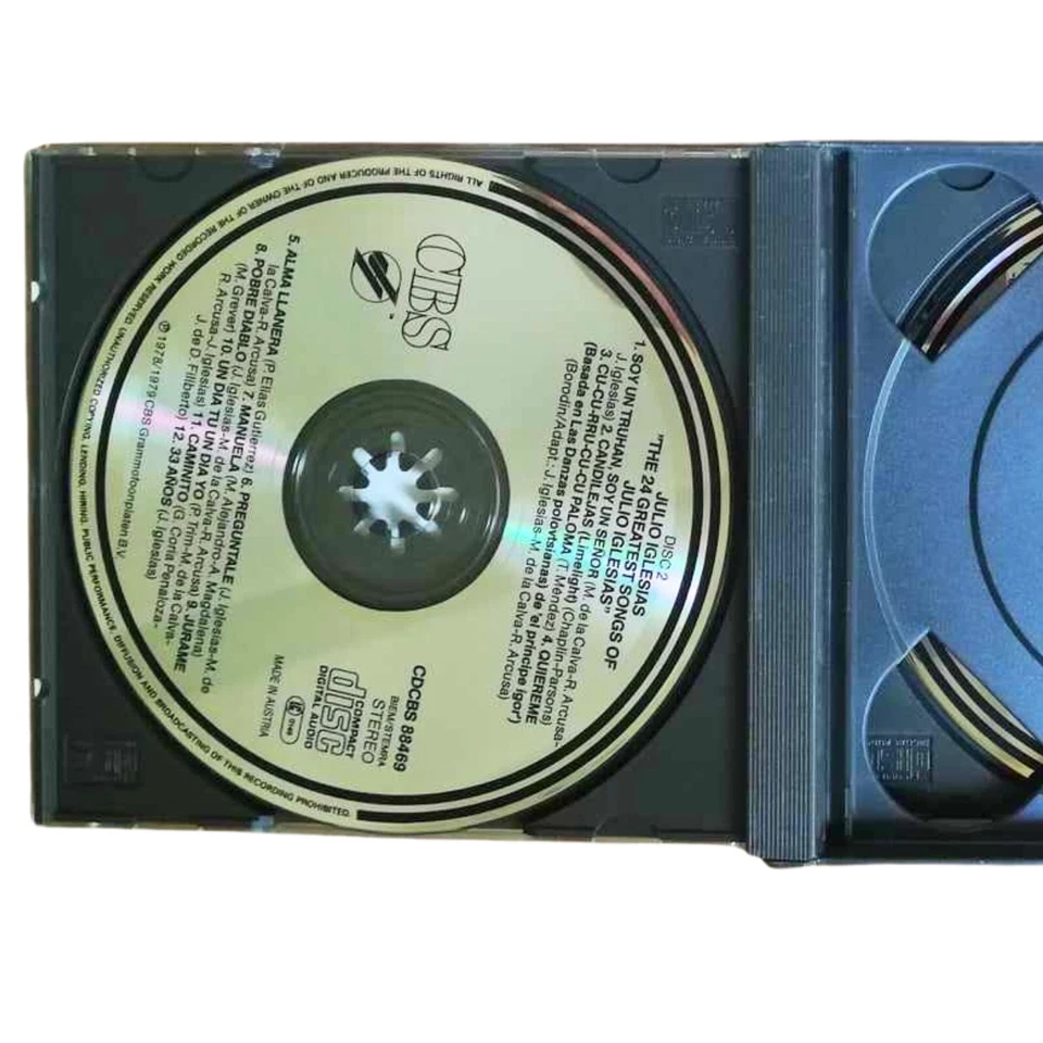 Julio Iglesias CD–The 24 Greatest Songs/Soft Pop Rock Music Songs/Spanish Singer - Image 4 of 4