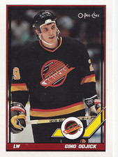 1991-92 O-Pee-Chee #203 Gino Odjicl Vancouver Canucks + Yes 4 Free Mystery Cards