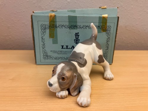 Lladro #1070 "Playful Puppy" Beagle Porcelain Figurine 4.25” X 6" Vintage MIB - 第 1/7 張圖片