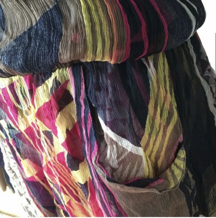 Mini Vestido Alberto Makali de Gasa Talla S Informal Manga Corta Bolsillos Multicolor Foto 4 de 4