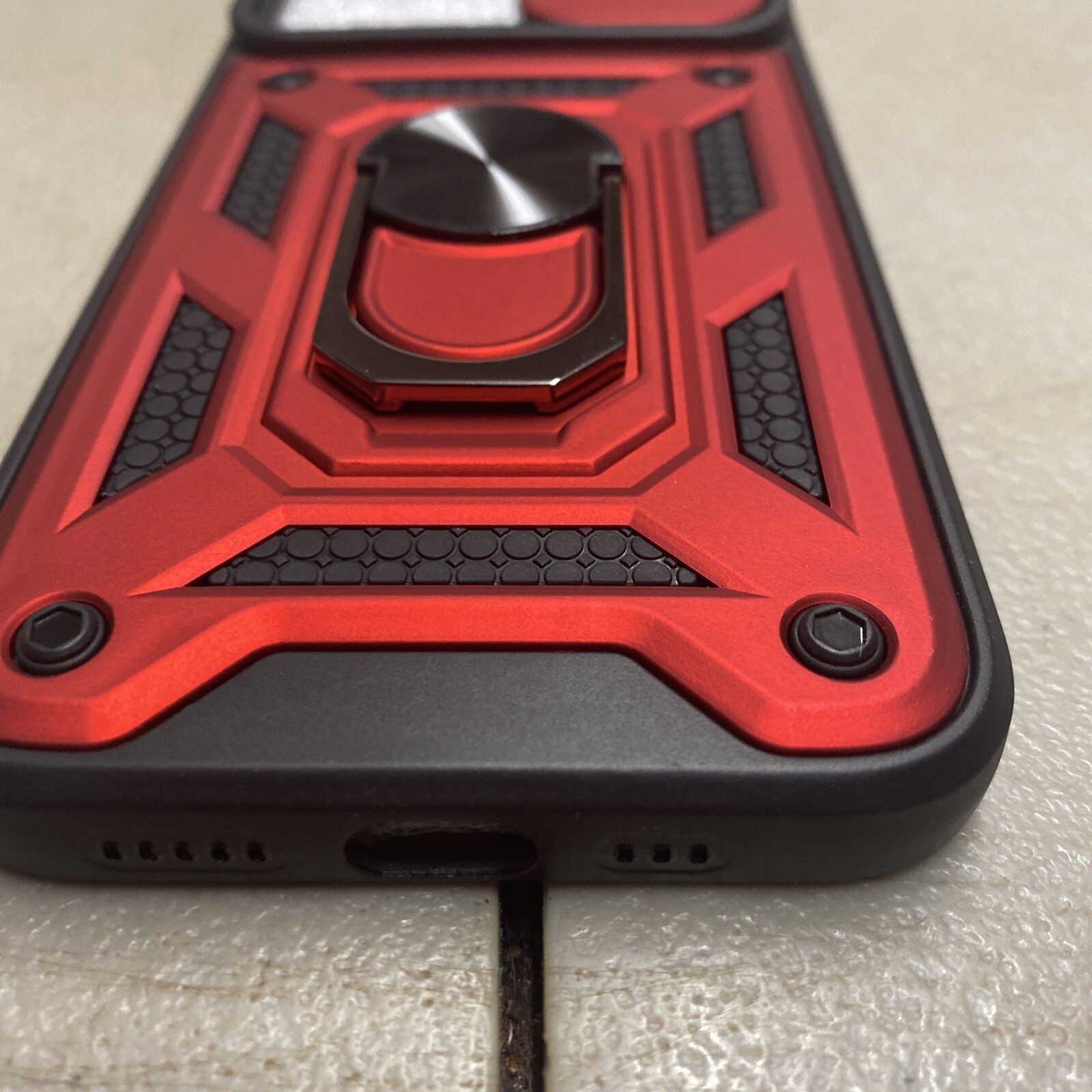 Donwell for iPhone 13 Pro 6.1 inch, Slim with Built-in Ring Holder Kickstand Red