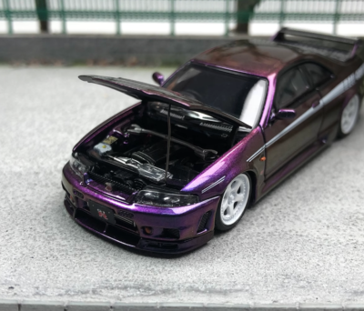 1/64 FH NISSAN Skyline GTR R33 Racing Sports Bleu Diecast Modèles
