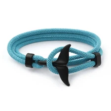 Whale Tail Unisex Nylon Milan Cord Nylon Rope Wrap  Bracelet for Men and Women