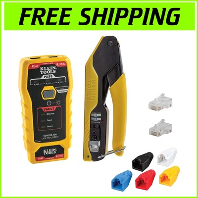 Battery-Powered VDV LAN Tester Kit with Color Coding & Strain Relief Boots