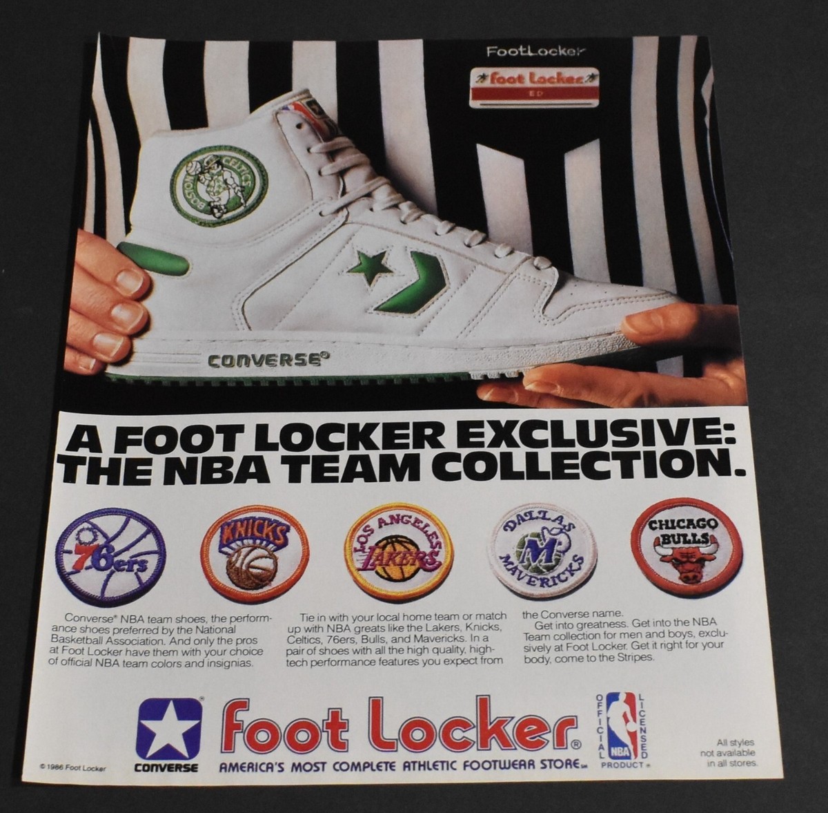 1986 Print Ad Converse Weapon Basketball Shoe Boston Celtics Foot