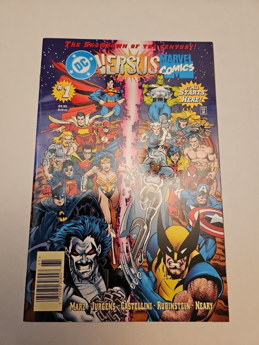 DC Versus Vs Marvel #1 Rare Newsstand Variant 1996 DC Marvel