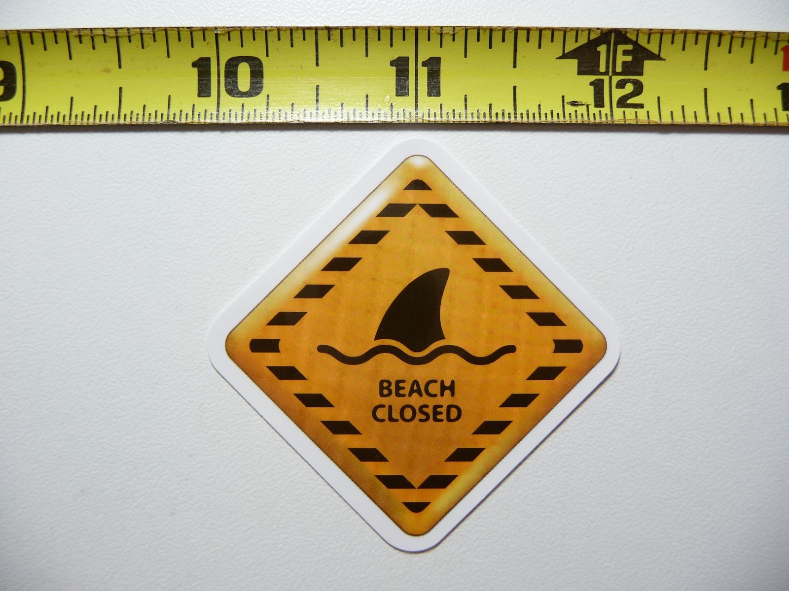 BEACH CLOSED SHARK STICKER DECAL BUSINESS COMPANY POLICY BUILDING DOOR