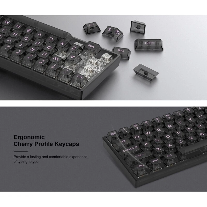 152PCS Black Translucent Mechanical Keyboard Keycaps for Enhanced Gaming Experience