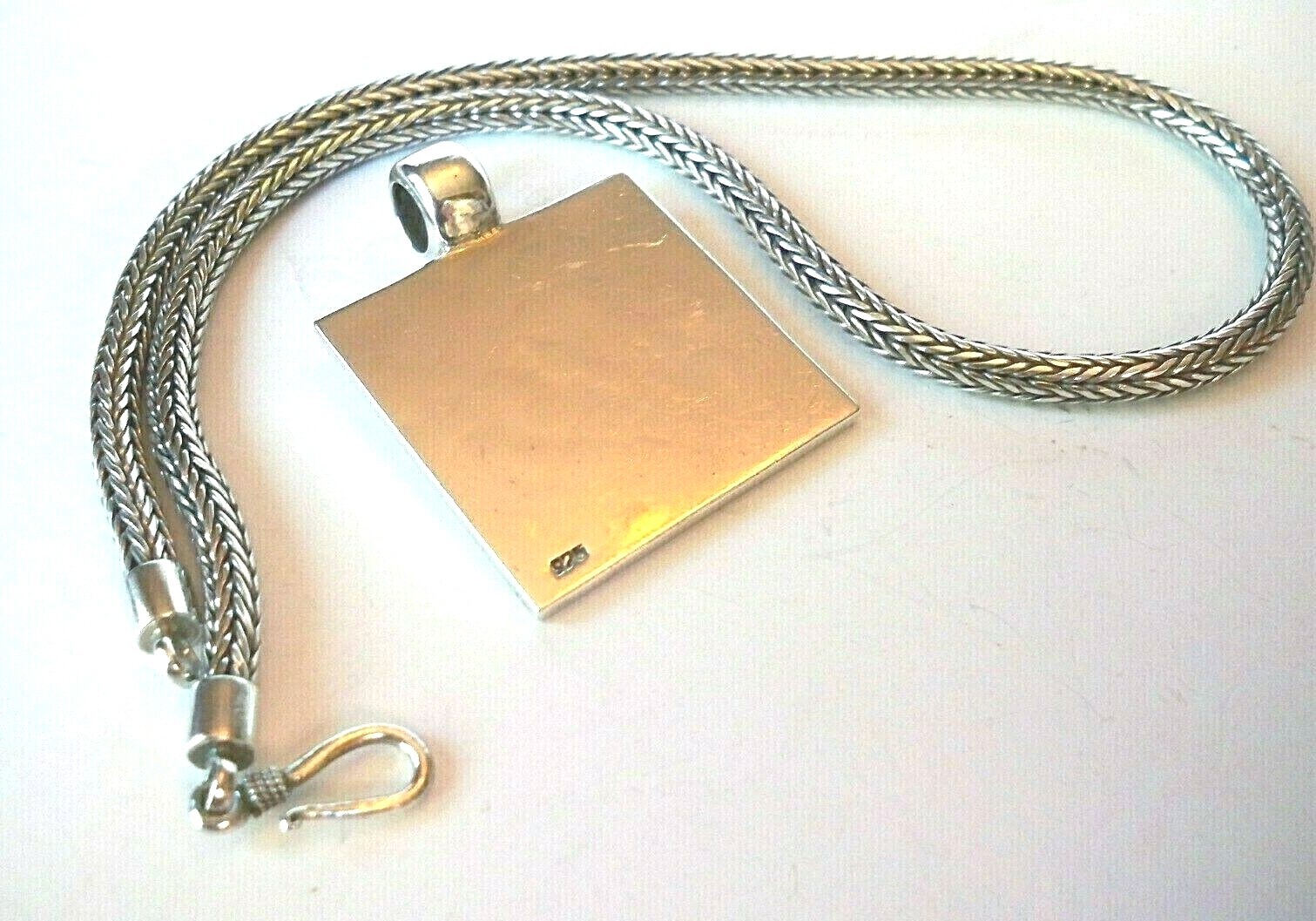 Sterling Silver Cable Link Necklace Pendant .925 - image 3