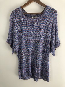 Dress Barn Size 1x Short Sleeve Sweater Thin Knit Multicolor
