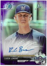2017 Bowman Chrome Draft CADEN LEMONS Auto Purple Refractor /250