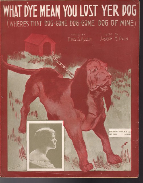 What D ye Mean You Lost Yer Dog Sheet Music 1913 Zena Kiefe EBay