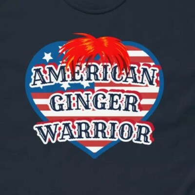 Men's heavyweight tee: American Ginger Warrior - redhead sportswear