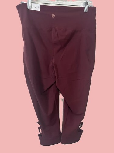 Lane Bryant LIVI High Rise Maroon Cutout Ankles Leggings Size 22-24 - Picture 2 of 8