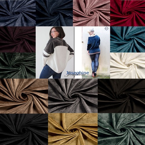 Deluxe STRETCH SAMT Stoff kurzflorig elastisch Meterware 13 FARBEN EUR 12,98/m - Bild 1 von 15