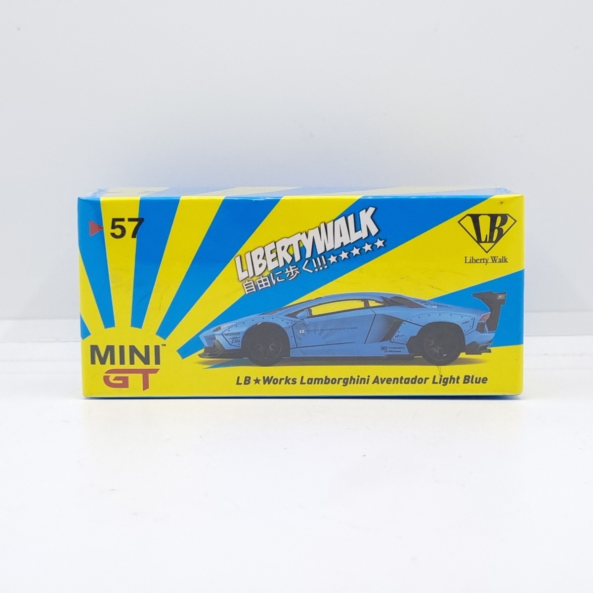 MINI GT #57 LB WORKS LAMBORGHINI AVENTADOR LIGHT BLUE RHD MINI GT #57 LB WORKS LAMBORGHINI AVENTADOR LIGHT BLUE RHD