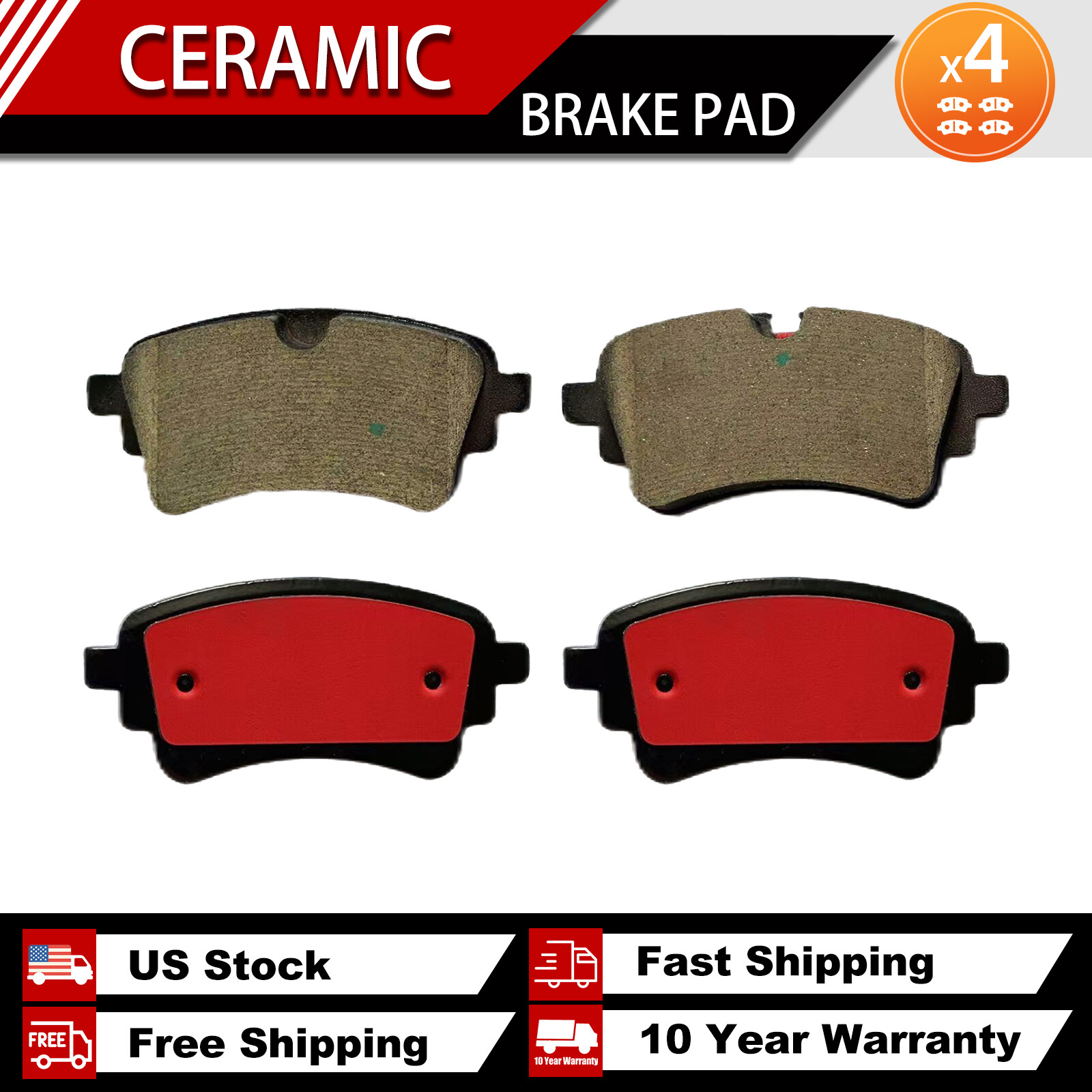 Rear Ceramic Brake Pads D2364 Fit for Audi A4, A5 2020-21, A5 Sportback 2021-22