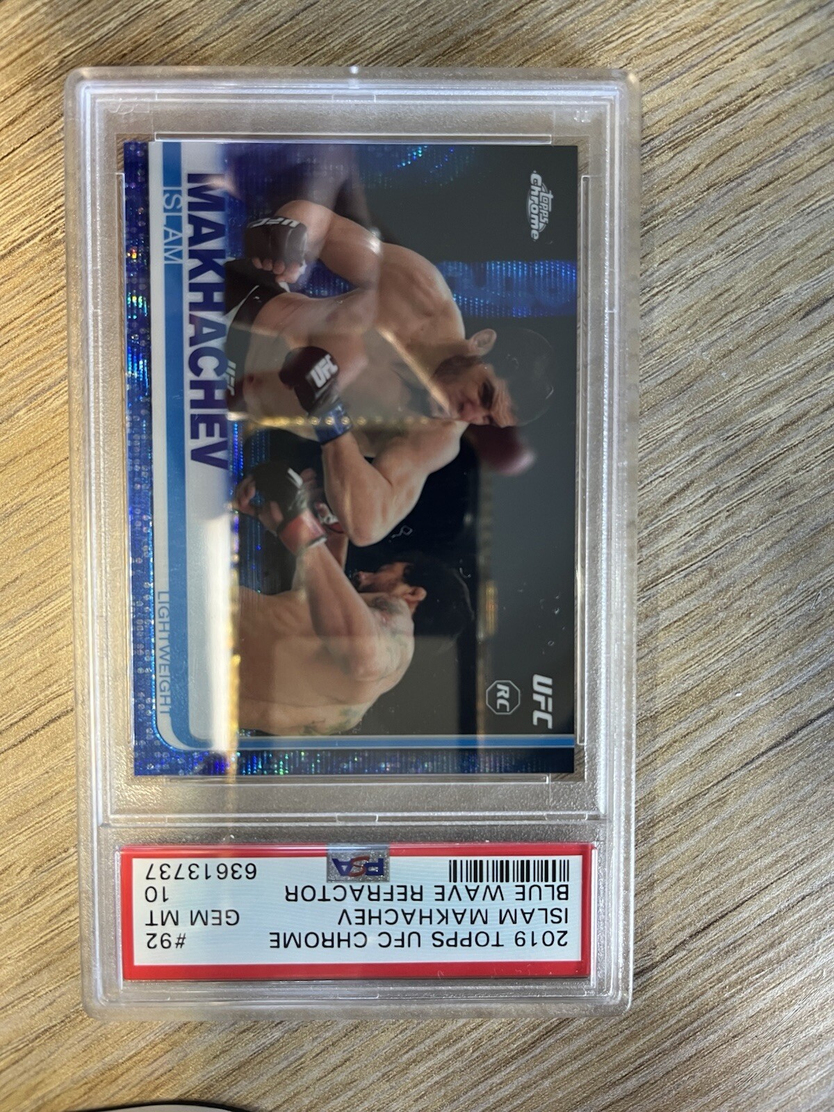 2019 Topps Chrome UFC - Blue Wave #92 Islam Makhachev /75 (RC) - PSA 10