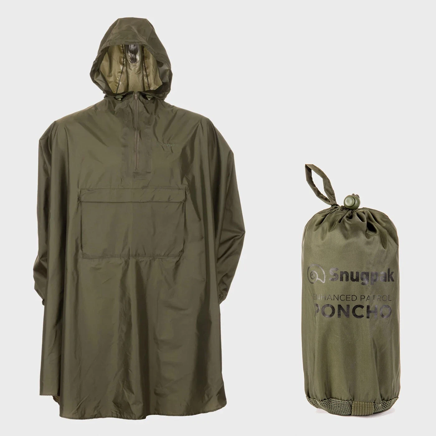 Snugpak Enhanced Patrol Poncho WGTE Olive Green Waterproof Military Jacket Cover