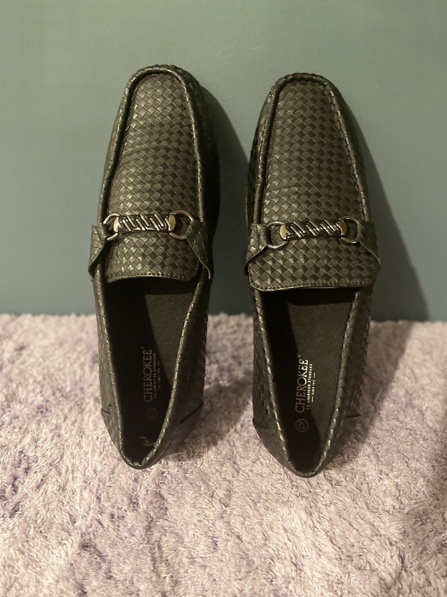 CHEROKEE BRAND BLACK SLIP-ON BIT LOAFERS DRIVING MOC. WOVEN PATTERN SIZE 12 NEW s-l1200.jpg main image 3