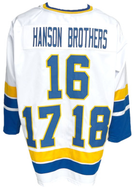 The Hanson Brothers Charlestown Chiefs White Custom Jersey