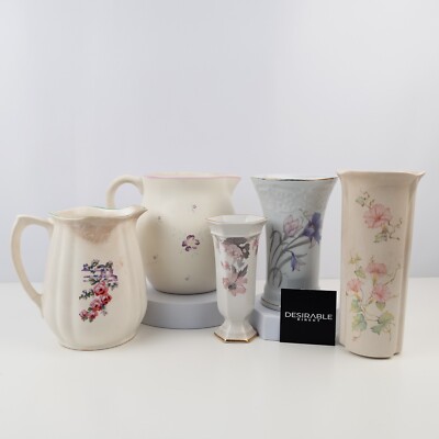 Vintage Blumen Keramik Krüge & Vasen x5 Royal Cauldon Grafton Restposten gemischt
