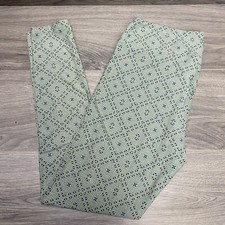 Lularoe Tall Curvy TC OS Leggings Check Geometric Sea foam Green