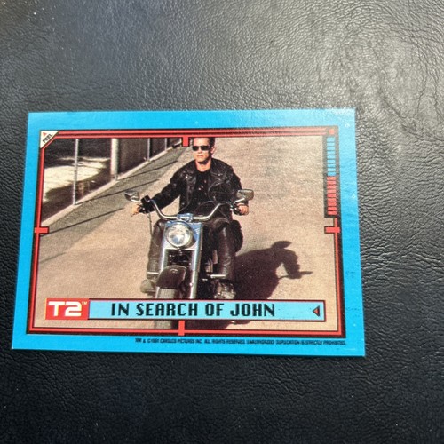 11d T2 Terminator 2 Sticker 1991 Topps #9 Arnold Schwarzenegger Motorrad - Bild 1 von 2