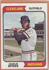 1974 TOPPS BASEBALL CHARLIE SPIKES #58 INDIANS EXMT *A6872
