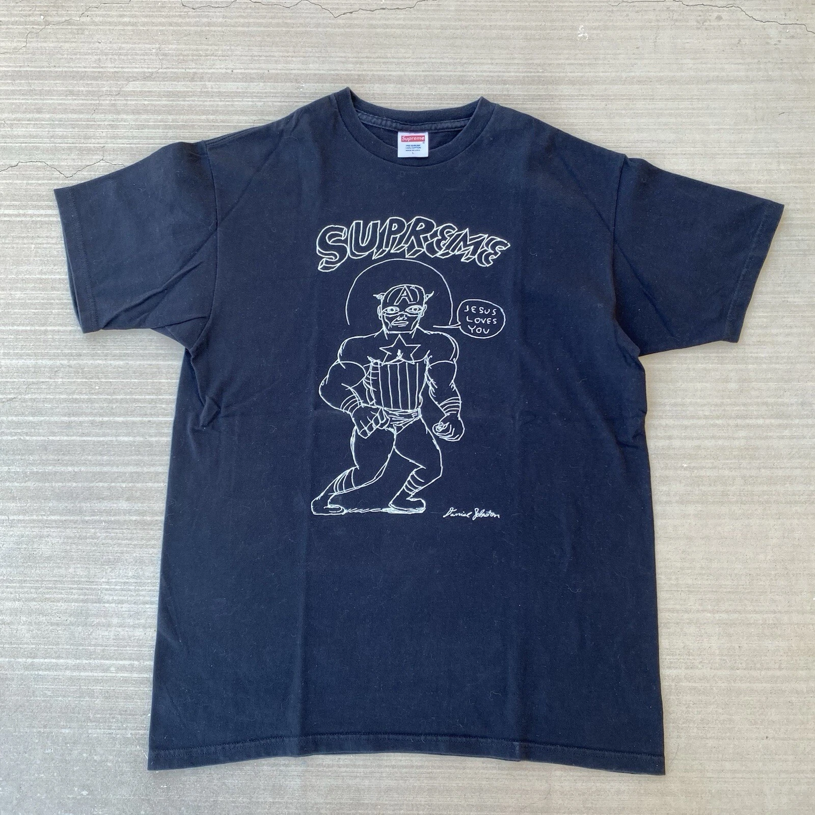 T shirt noir Supreme Daniel Johnston Captain America 2012