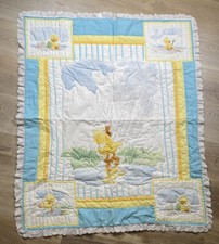 Baby Quilt Ducks Singing In The RaIn Hand Made Hand Painted 41 x 35