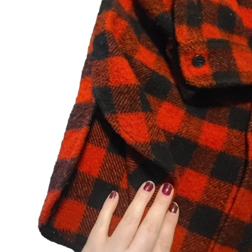 Vintage Woolrich Buffalo Plaid Button Down Wool Shirt Jacket Size M - Picture 2 of 6