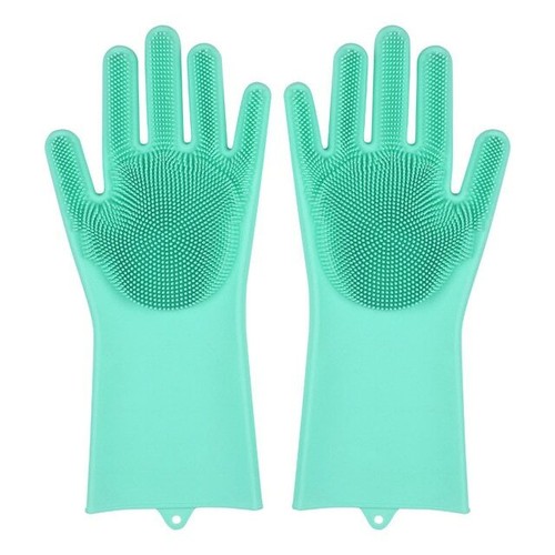 Magic Dish Washing Cleaning Gloves Silicone Rubber Sponge Glove House