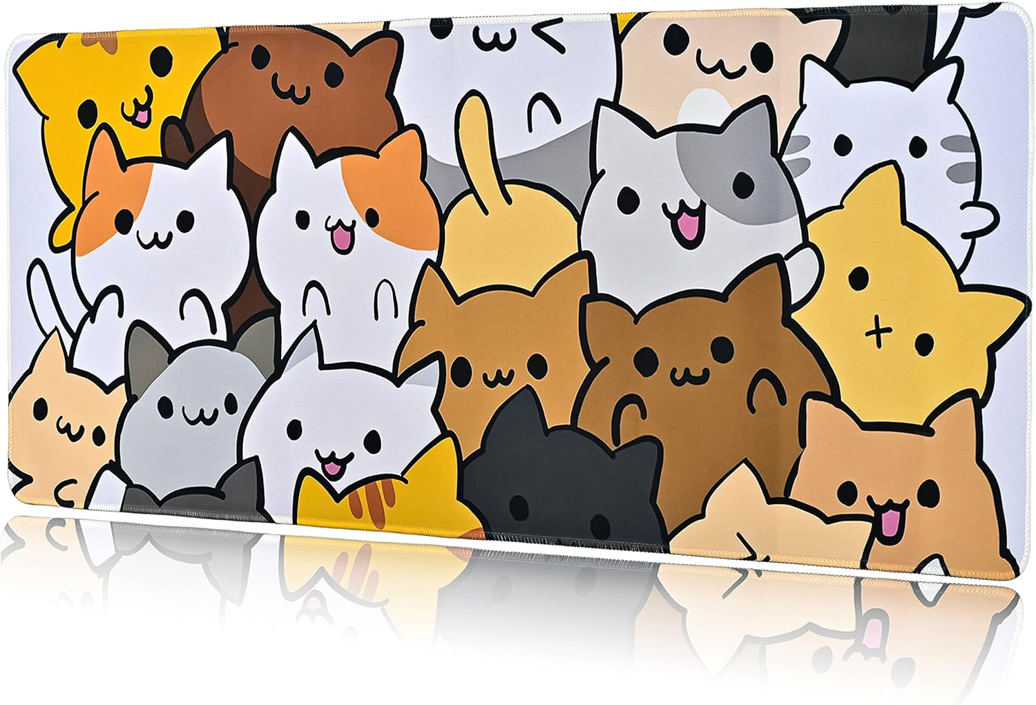 Cartoon Cat Gaming Mouse Pad Large Desk Mat XXL Mousepad Big Extended Waterproof