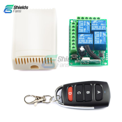 DC12V 433MHz 315MHz Wireless RF Remote Control Relay Switch 4CH Receiver Board