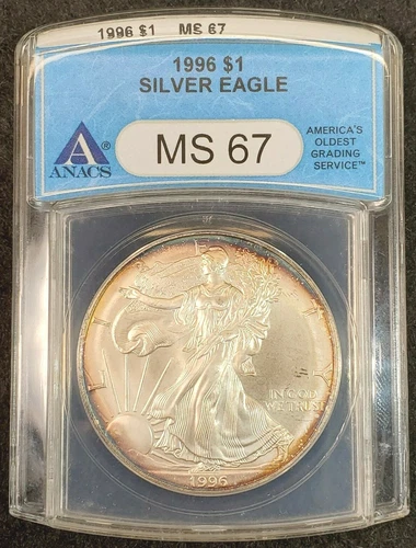 1996 $1 ANACS MS67 Silver American Eagle 2972497