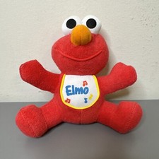 Vintage 1997 Tyco Jim Henson Productions Sesame Street Elmo w/ Bib 5 Inch Plush