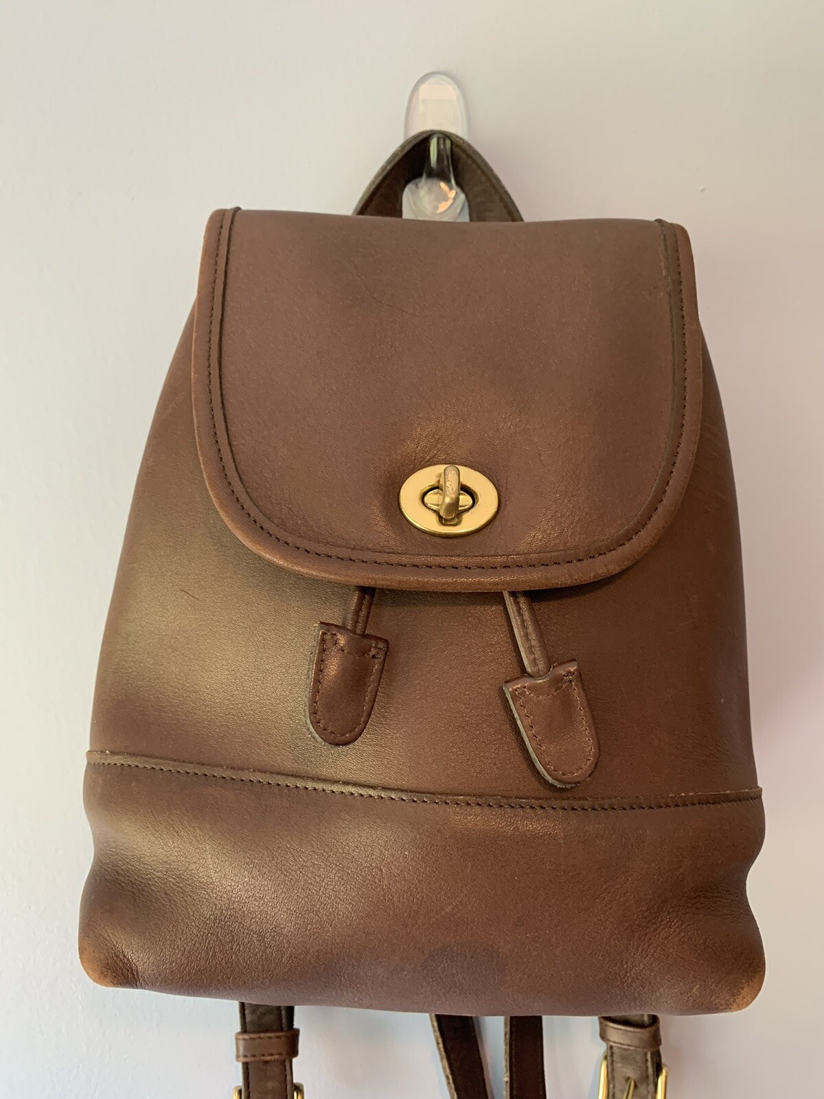 COACH Vintage Backpack Brown Leather Purse Handbag Gem