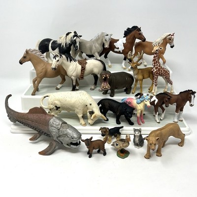 Lot of 20 Schleich Animals Zoo Farm Wildlife Bull Horse Deer Tiger Giraffe Duck