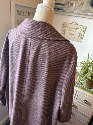 Per Una Purple Wool Mix Long Coat Size XL - Picture 8 of 11