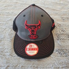 New Era 9FIFTY Chicago Bulls Snapback Hat NBA Hardwood Classics Grey Black Red