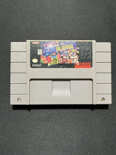 Tetris & Dr Mario Super Nintendo SNES Game Cartridge Authentic UNTESTED