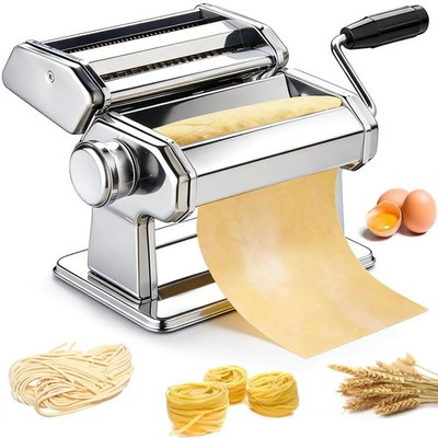 Stainless Steel Pasta Maker Manual Roller Machine 9 Thickness Settings Cutter
