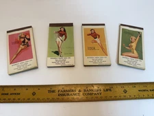VINTAGE ADVERTING PIN UP ART 4 UNUSED NOTE PADS