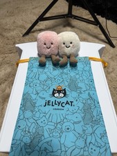Jelly Cat Pair Of Marshmallows Keychain. Super Soft