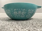 NEW 4 Vintage Cinderella Pyrex Bowls Amish Butterprint Turquoise&White 441/2/3/4