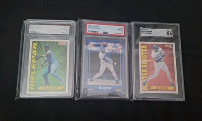 Vintage Bo Jackson 3-Card Lot PSA 8 1991 Score 1988 Score 1991 Score Baseball