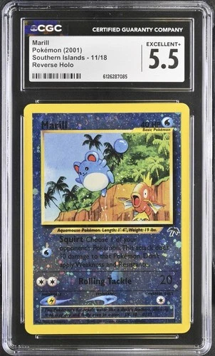 Pokémon Marill 11/18 Southern Islands Reverse Holo Promo CGC 5.5 2001 Card