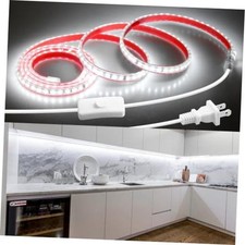 AC 120V LED Strip Light Under Cabinet Cold White Self-Adhsive Under 72in