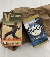 Duke Cannon BUSCH Beer Soap Sandalwood Scent & Smells Like VICTORY 10oz Soaps